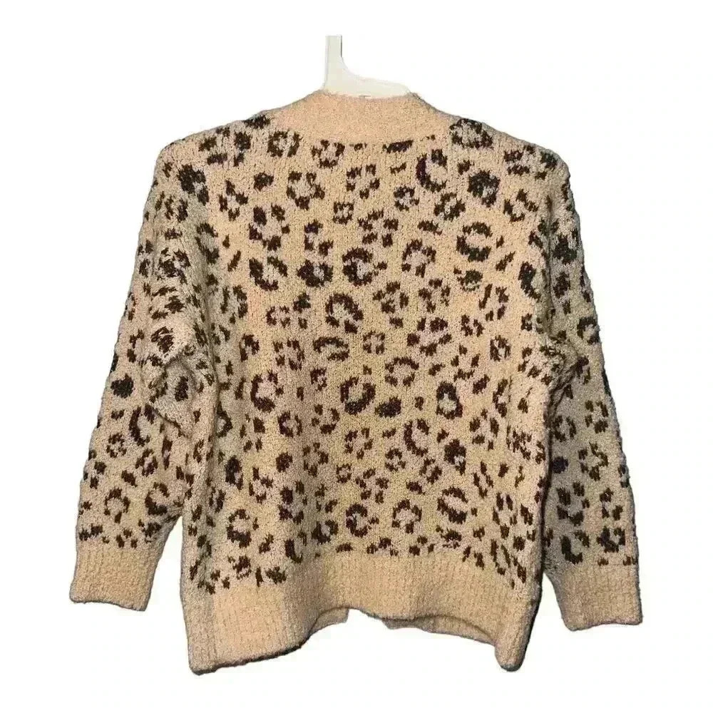 Cat & Jack Girls Leopard Print Open Front Cardigan, 3T - Picture 3 of 3
